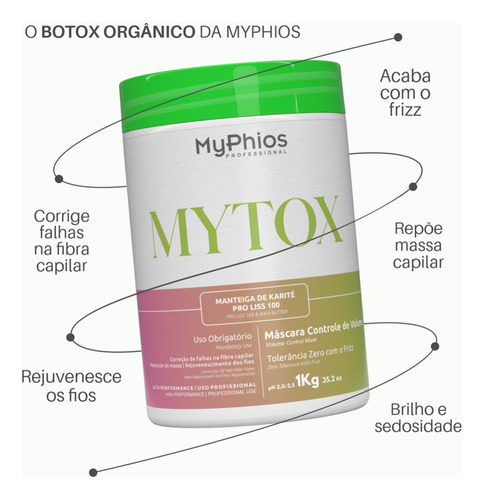 Escova Progressiva 1l + Btx Capilar Mytox 1kg Sem Formol