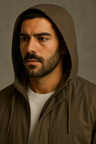 Campera Parka De Gabardina Abrigo Sin Piel