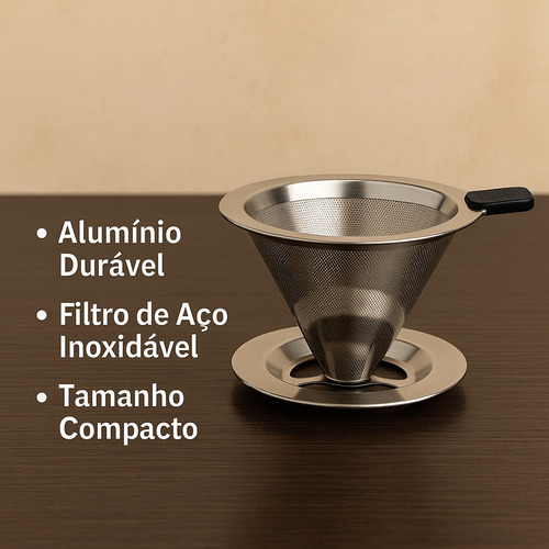 Coador De Café Mini Filtro Reutilizável Inox Chá Sem Papel