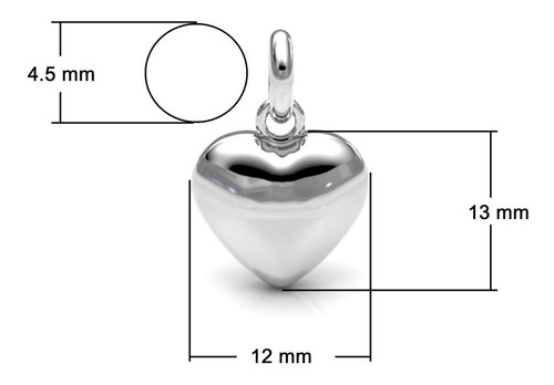 Imagen 3 de 9 de Collar De Plata 925 Dije De Corazón Abombado Mujer Agálea