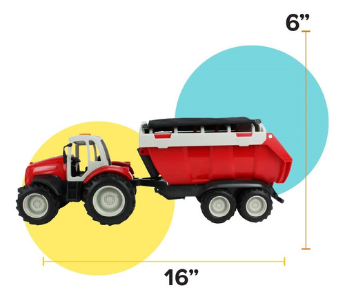Vehículos Sin Control Remoto Tractor De Granja Con Remolque