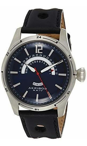 Reloj Akribos Xxiv Ak850bu Negro/azul Para Hombre