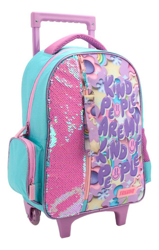 Mochila Carro Trendy Lentejuelas 15'' Escolar Niña Infantil