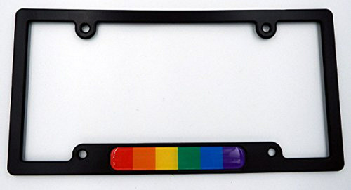 Marco - Pride Black Plastic Car License Plate Frame With Dom