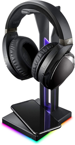 Imagen 1 de 10 de Asus Rog Throne Qi Soporte Auricular 7.1 + Carga Inalambrica