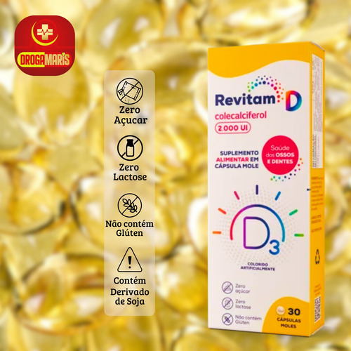 Melhor Vitamina D3 2000ui 30 Capsulas Moles Revitam