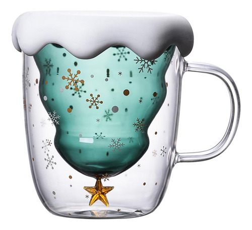 Caneca De Natal De 300ml De Vidro Anti-escaldadura De Vidro