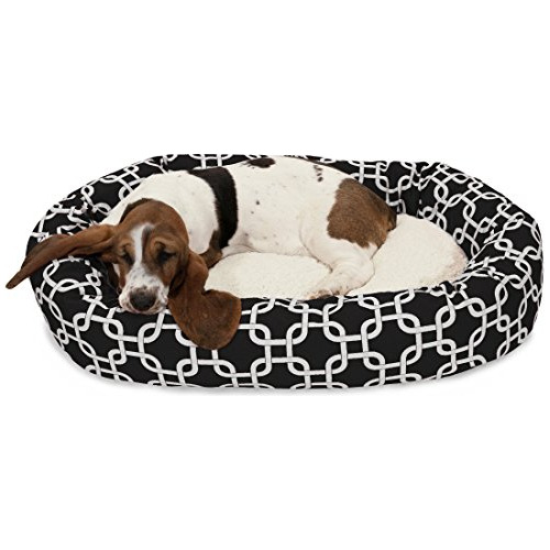 Cama Para Perro De 32 Pulgadas Black Links Sherpa Bagel