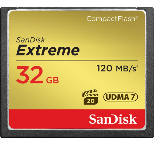 Cartão Compact Flash Sandisk Extreme 32gb - 120mb/s