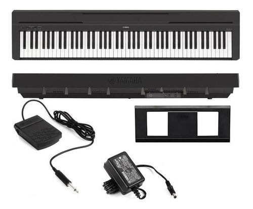 Piano Digital P-45 Preto Yamaha + Fonte Bivolt Pedal Sustain