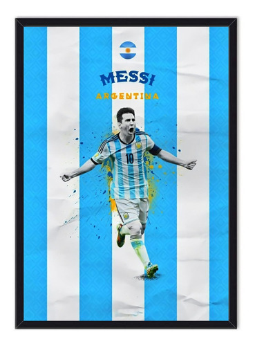 Cuadro Enmarcado - Póster Lionel Messi - Fútbol
