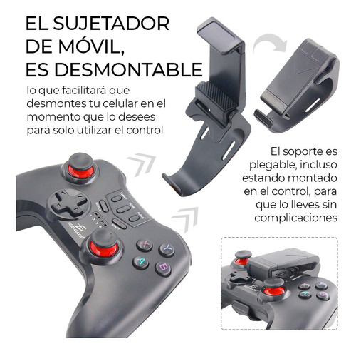 Control Celular Gamepad Videojuego Bluetooth Android Soporte