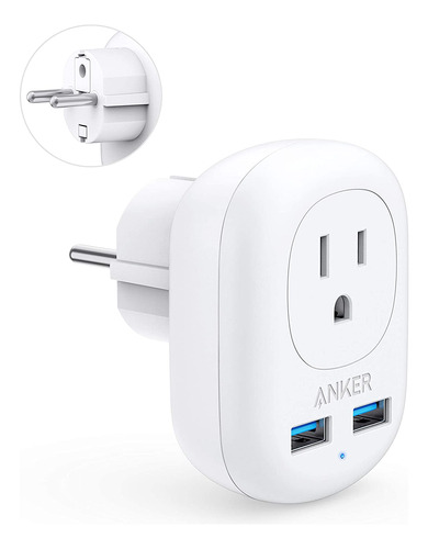 Adaptador De Viaje Europeo Anker Powerextend Usb