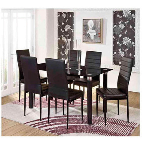 Juego Comedor Mesa 6 Sillas Negro Avatar