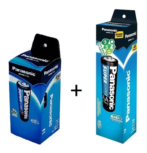 comprar Tubo Pilha Pequena Aa +tubo Pilha Palito Aaa Panasonic Comum