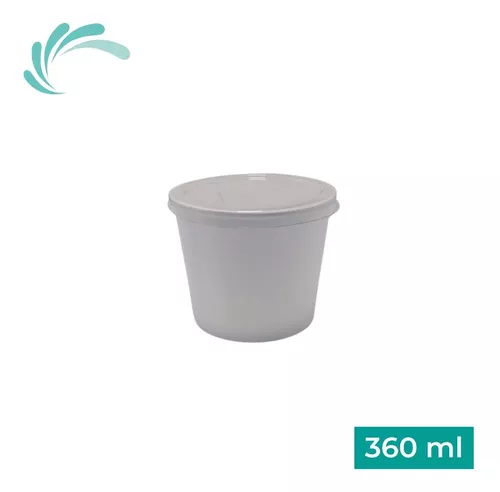 Potes De Papel Bio Açaí Sorvete 360ml C/ Tampa 100 Unidades