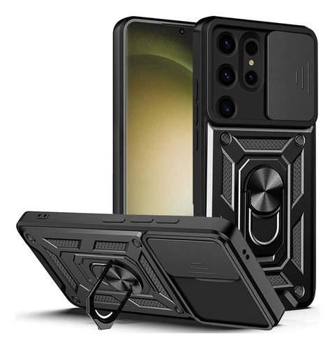 1 For Samsung Galaxy S24 Ultra Slide Case Rugged Stand Hard