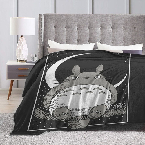 Totoro Anime Cobija Frazada Suave Estilos Individual Color Totoro Moon