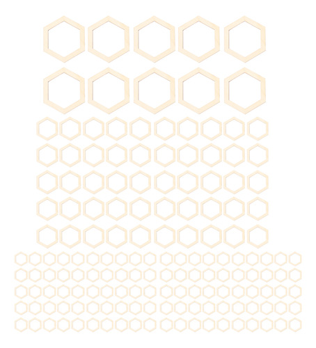 Piezas De Madera En Blanco, 205 Unidades, Recortes Hexagonal