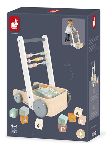 Andador Com Blocos Janod Linha Sweet Cocoon Para Bebês