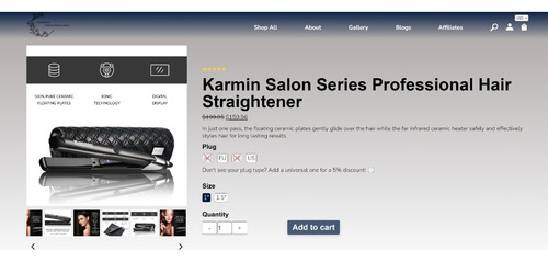 Planchita De Pelo Karmin Salon Series Professional 