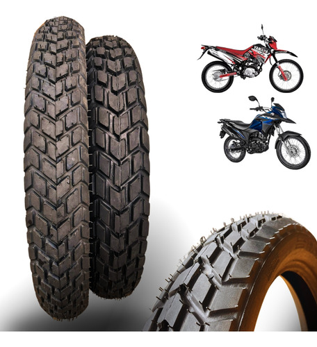 Par Pneus Black Tyres Reforçado 120/80-18 + 90/90-21 Y