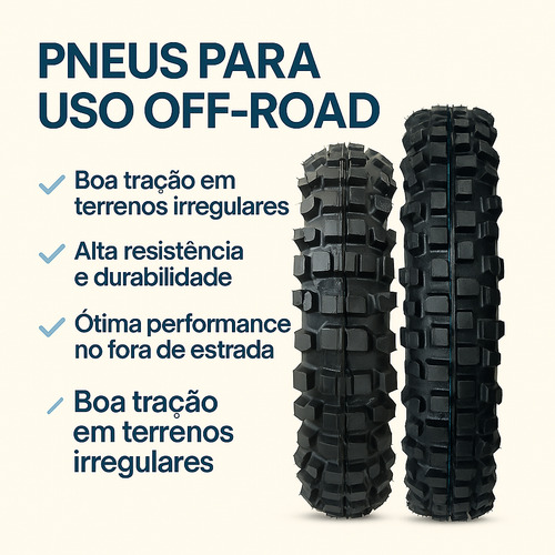 Kit 2 Pneus Trilha Aro 18 + Câmaras Titan Fan Ybr + Brlnde