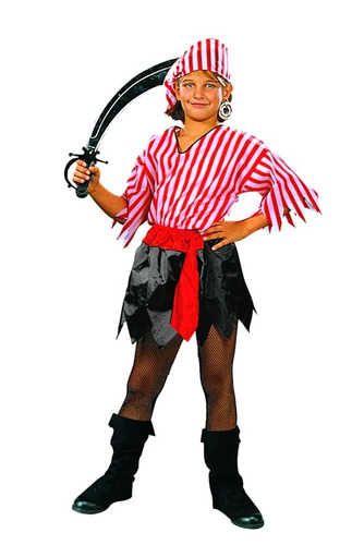 Disfraz Para Niña Pirata Talla S (4-6) Halloween