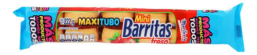 4 Pzas Galletas Barritas Maxitubo Mini Con Relleno Con Fresa