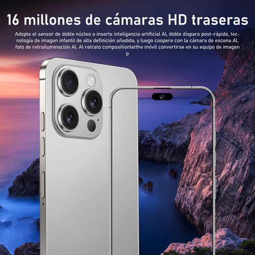 Android Celulares 4g I16 Pro Max 6.56 Pulgadas Barato Ram3gb Y Rom64gb Dorado
