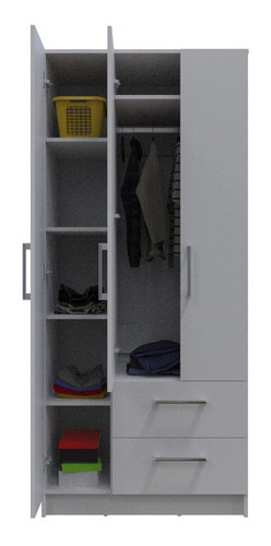 Mueble Clóset 3 Puertas 2 Gavetas Casa Lista Sueños