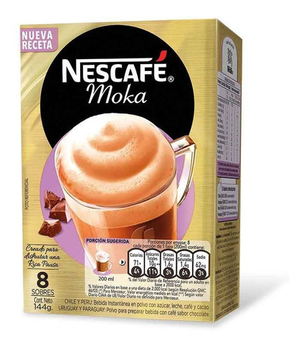 Cafe Capuccino Moka Nescafé (capuchino) X8 Sobres Tcec