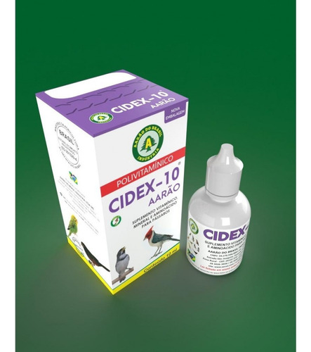 Cidex 10 Aarão 10ml - Polivitamínico Para Pássaros E Aves