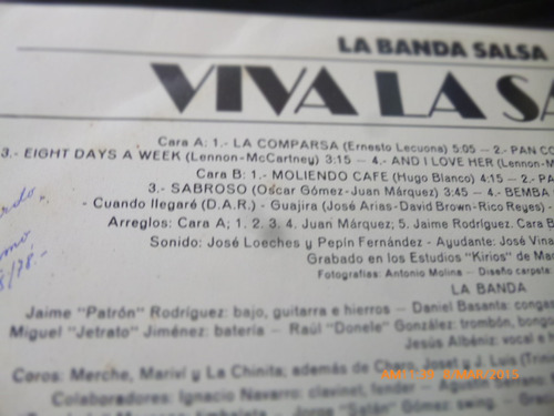 Vinilo Lp De La Banda Salsa --viva La Salsa (xx510 (Usado)