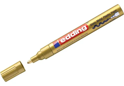 Marcador Edding P Metal Vidrio Ideal Superficies Oscuras Color Dorado