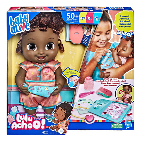 Muñeca De 12'' Baby Alive Lulu Achoo, Cabello Oscuro,