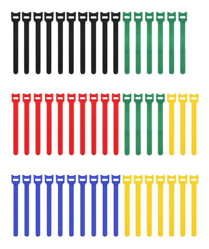 Set De 50 Correas Organizadoras De Cables - Multicolor