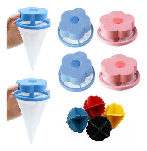 Kit 4 Coletores Tira Pelos Flutuante P/máquinas Lava Roupa