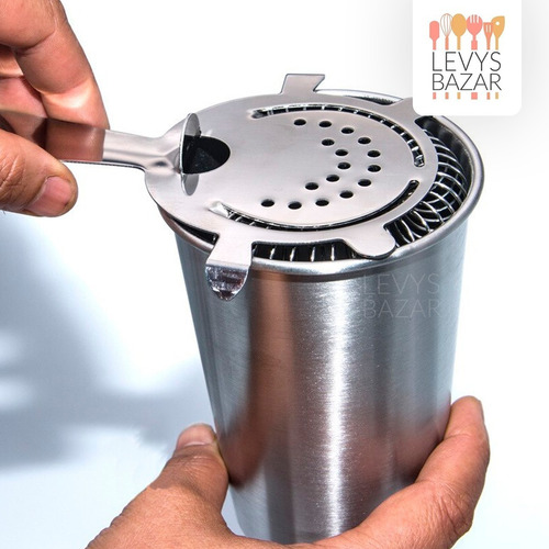 Imagen 6 de 10 de Colador Oruga Acero Inoxidable Barman Cocteleria Tragos