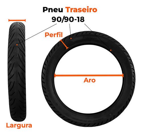Kit Pneu Ybr 125 275-18 (80-100-18) + 90-90-18 S/c Pirelli