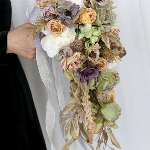 Bouquet Bouquet Novia Sosteniendo El Ramo Elegantes Flores