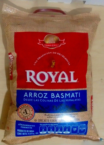 Arroz Basmati Royal Sin Gluten Premium Desde Himalaya 4.5 Kg