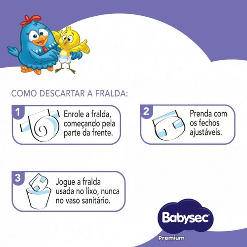 Fralda Infantil Babysec Galinha Pintadinha Premium Xg C/24