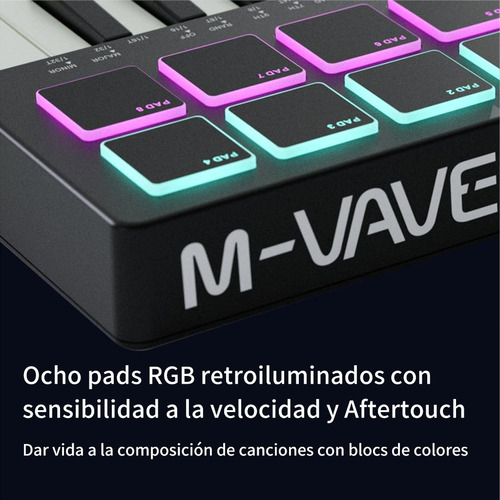 Controlador De Teclado Midi M-vave Smk-25 Portátil