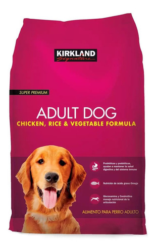 Imagen 1 de 1 de Alimento Kirkland Signature Super Premium para perro adulto sabor pollo, arroz y vegetales en bolsa de 18kg