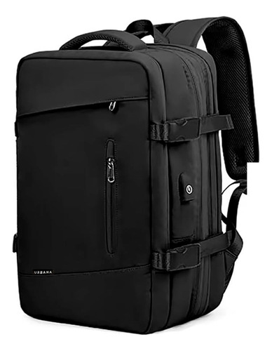 Mochila Viaje Ionify Urbana Exclussive Impermeable Usb Color Negro Diseño De La Tela Liso