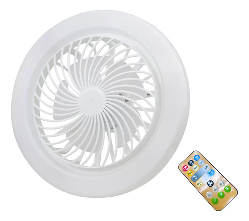 Ventiladores Techo Fan Con Luz Foco Lampara Control Remoto Cantidad De Aspas 5 Estructura Blanco Aspas Blance Diámetro 26 Cm Frecuencia 50-60hz