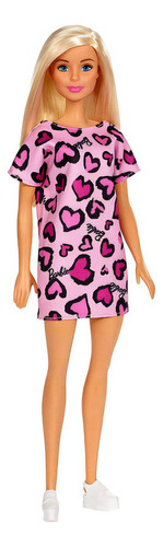 Boneca Barbie Fashion Loira Vestido Rosa - Mattel