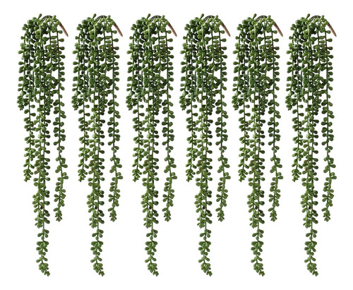 6 Plantas Colgantes Artificiales Suculentas, Cadena Falsa De