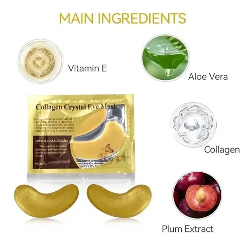 Máscara Colágeno Ojeras Crystal Parche Mascarilla X5 Unidad